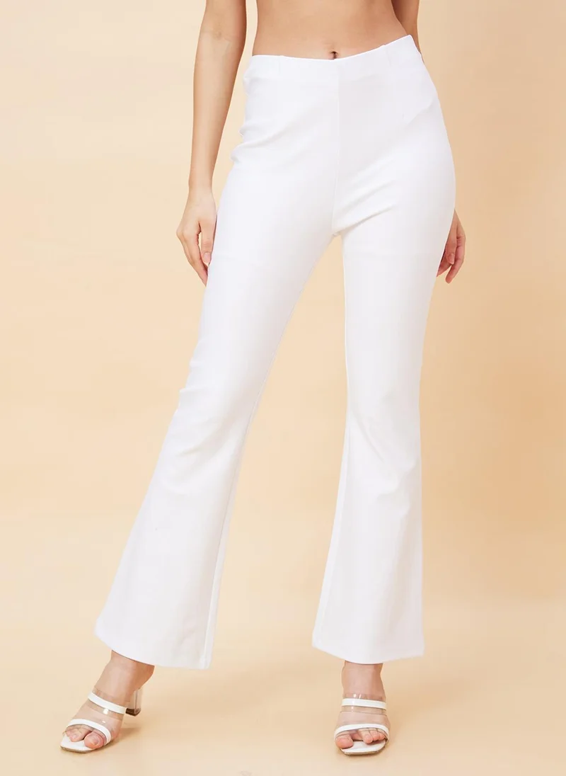 globus Globus Women Stretchable High-Rise Bootcut Treggings